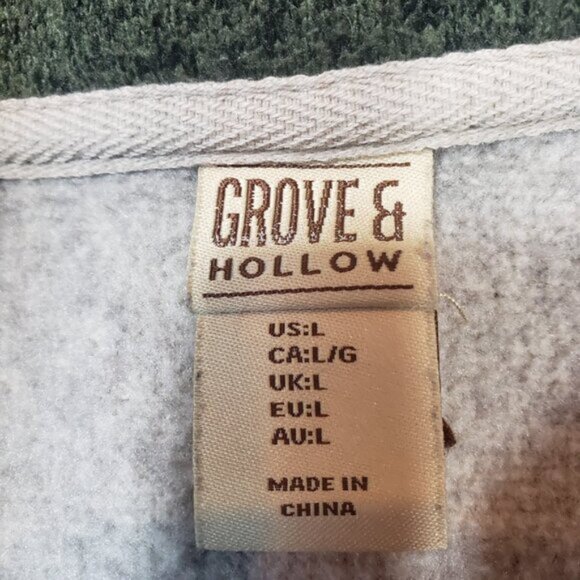 Grove & Hollow Men's Large L Zippered Pullover Sweater Long Sleeve Beige / A254 - Picture 7 of 8